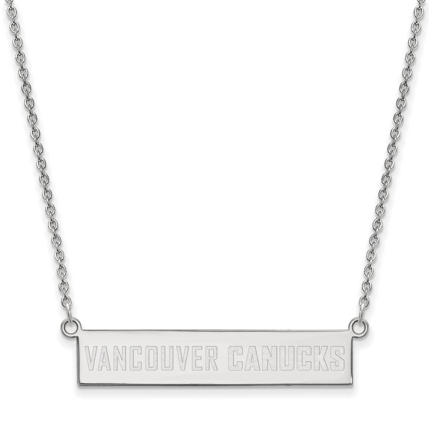 Vancouver Canucks Small Bar Necklace Sterling Silver Rhodium-plated SS014CUC-18, MPN: SS014CUC-18, …