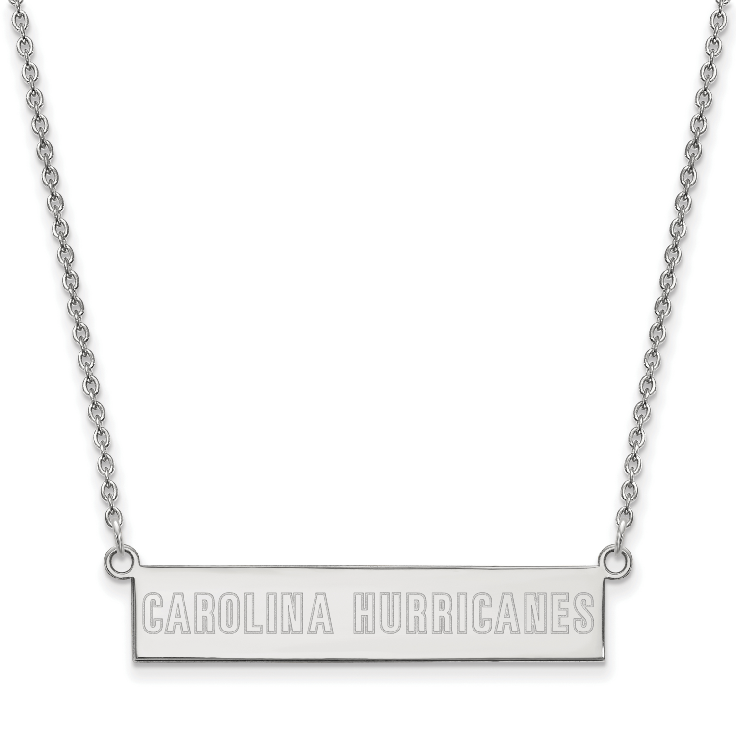Carolina Hurricanes Small Bar Necklace Sterling Silver Rhodium-plated SS015HUR-18, MPN: SS015HUR-18…