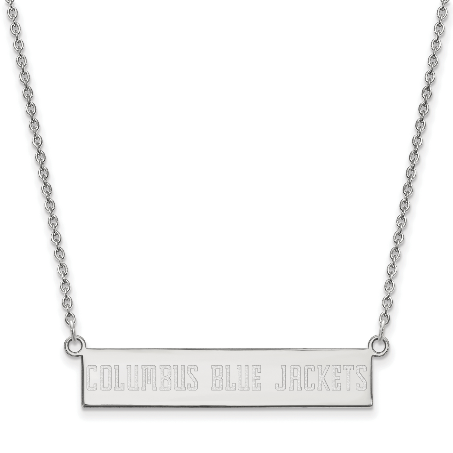 Columbus Blue Jackets Small Bar Necklace Sterling Silver Rhodium-plated SS016BJA-18