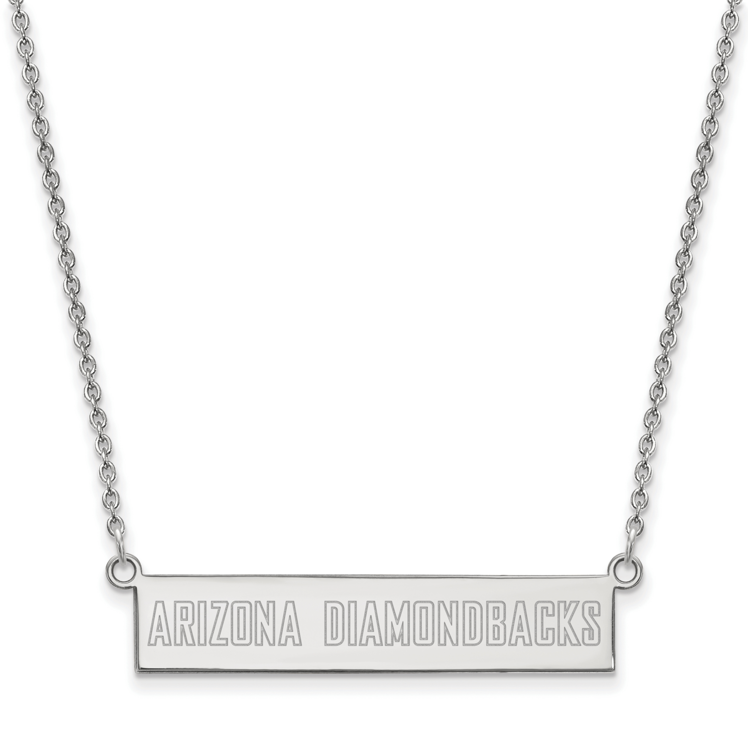 MLB Arizona Diamondbacks Small Bar Necklace Sterling Silver Rhodium-plated SS021DIA-18, MPN: SS021D…
