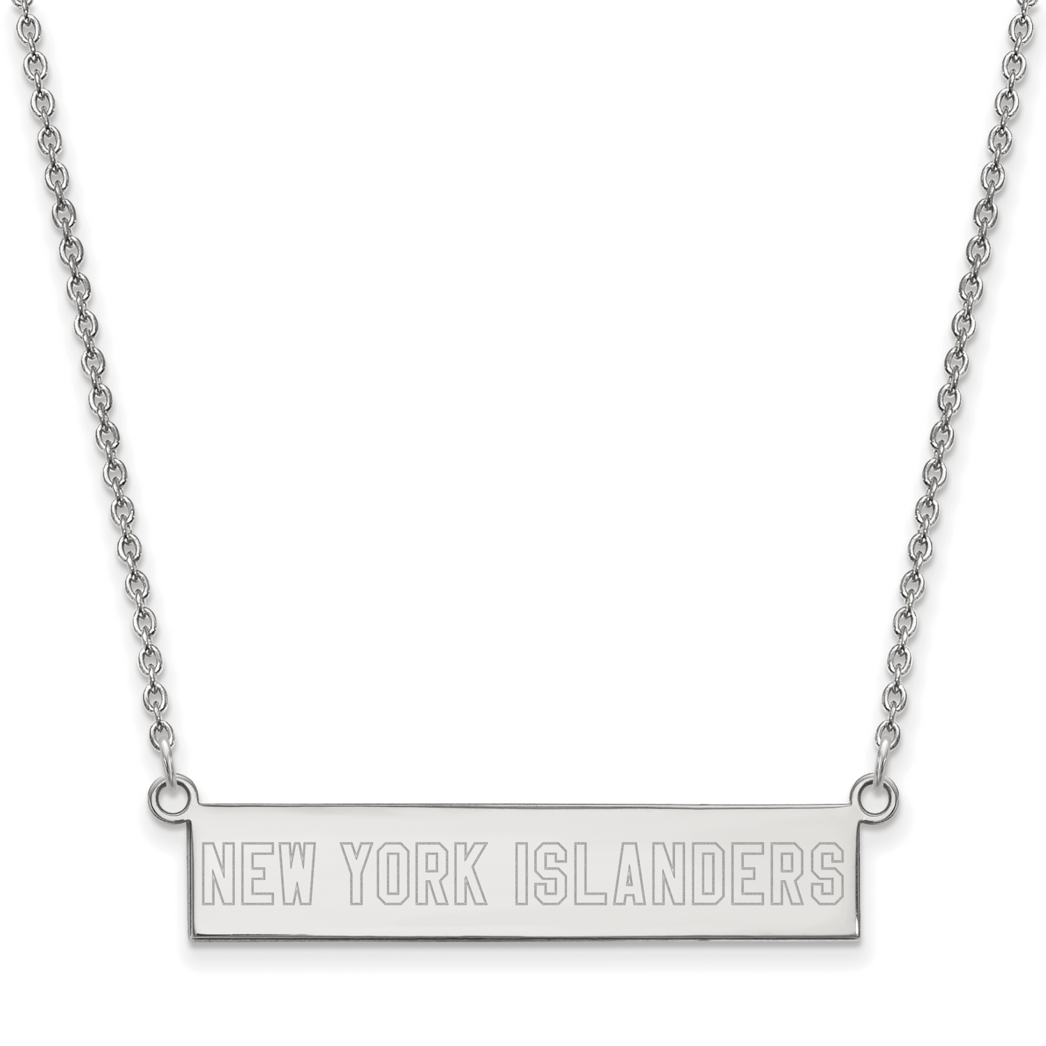 New York Islanders Small Bar Necklace Sterling Silver Rhodium-plated SS022ISL-18, MPN: SS022ISL-18,…