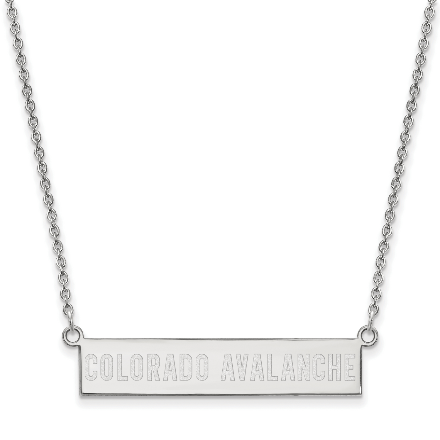 Colorado Avalanche Small Bar Necklace Sterling Silver Rhodium-plated SS024AVA-18