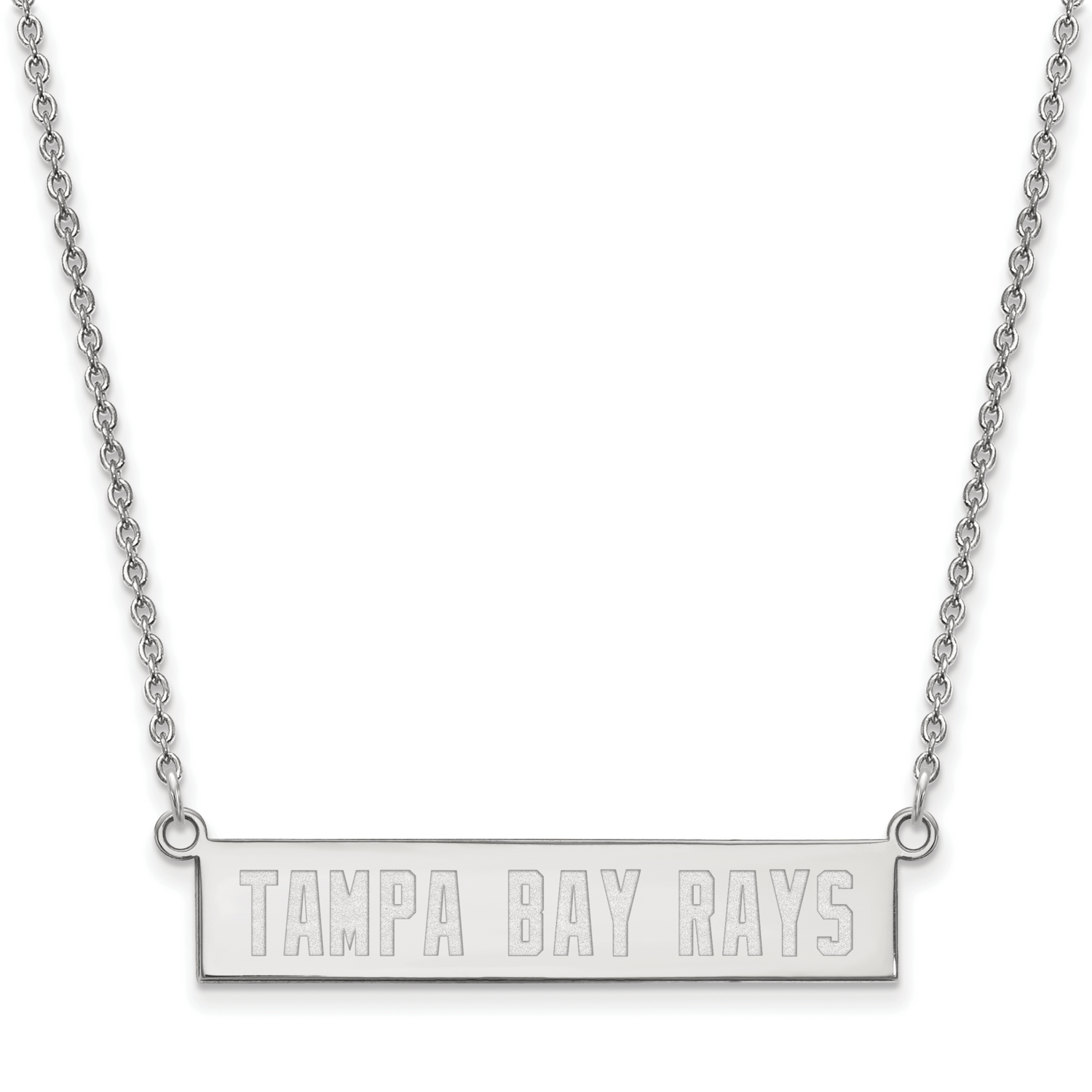 MLB Tampa Bay Rays Small Bar Necklace Sterling Silver Rhodium-plated SS024DEV-18, MPN: SS024DEV-18,…