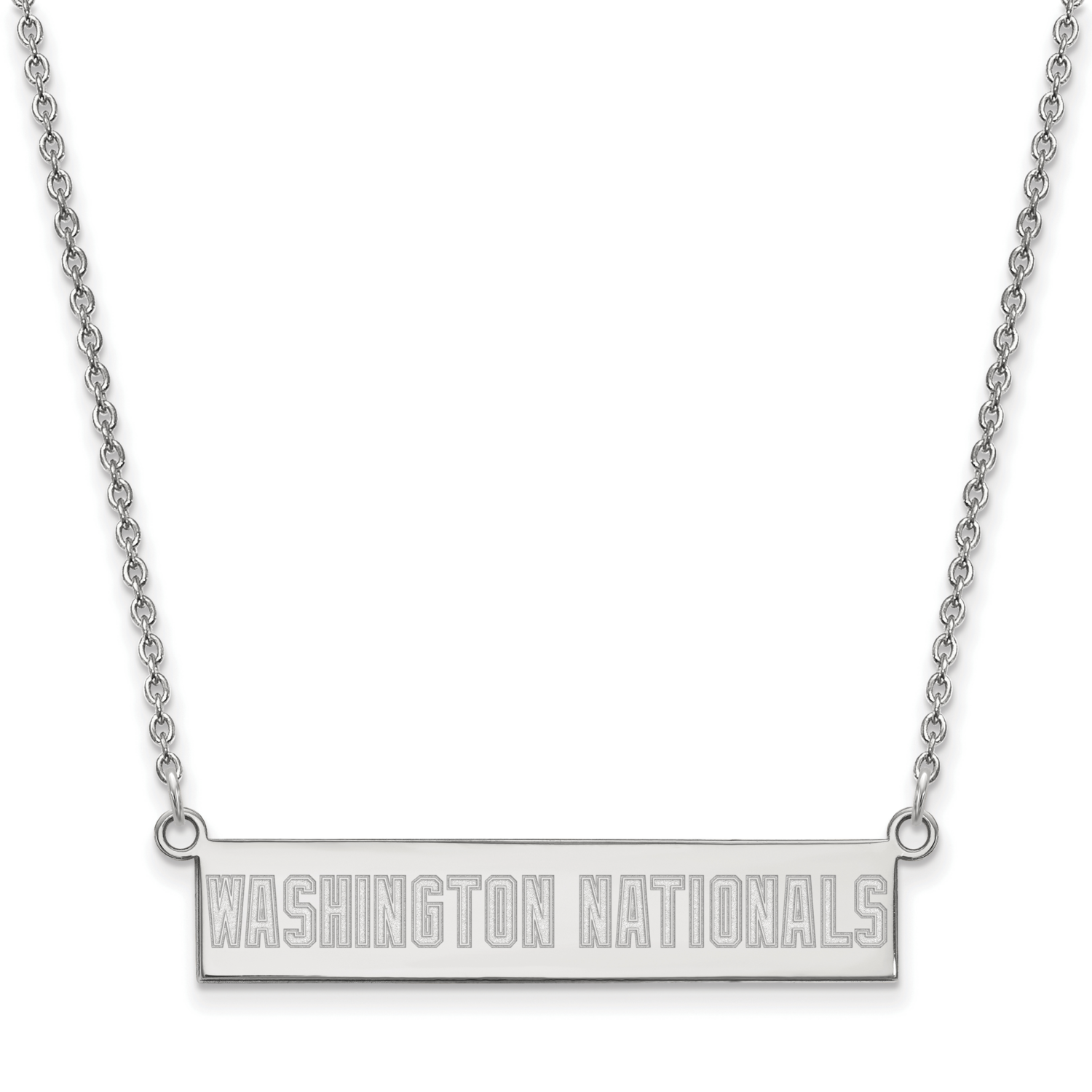 MLB Washington Nationals Small Bar Necklace Sterling Silver Rhodium-plated SS024NAT-18, MPN: SS024N…