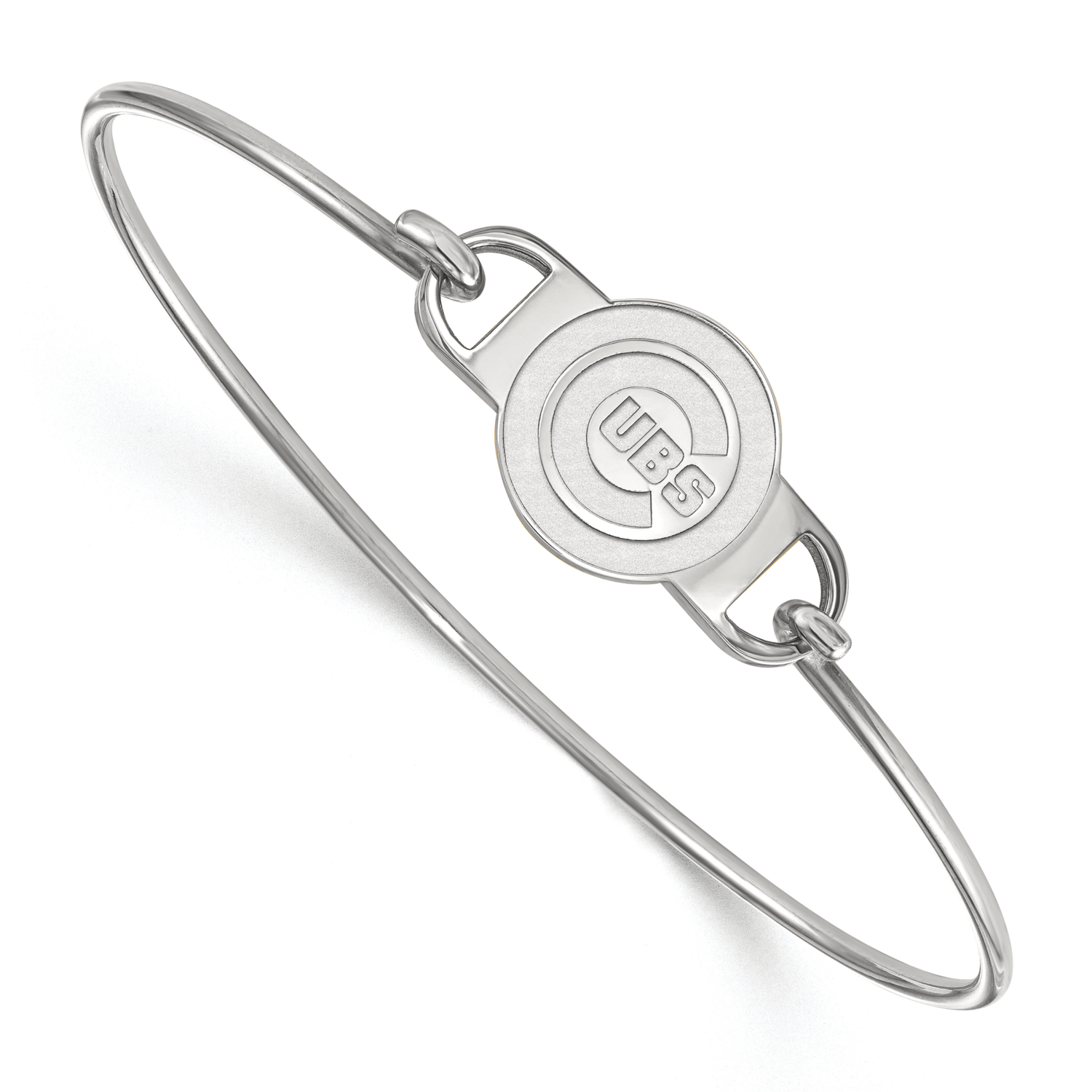 MLB Chicago Cubs Small Center Wire Bangle Sterling Silver Rhodium-plated SS029CUB-6, MPN: SS029CUB-…