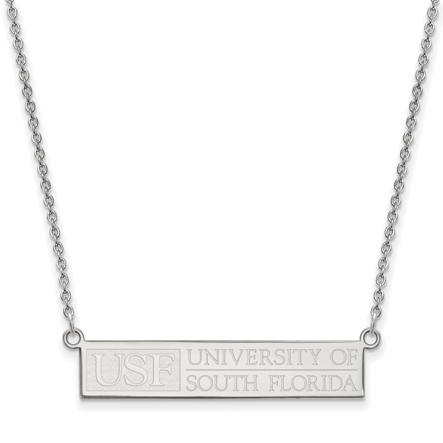 LA University of South Florida Small Pendant Necklace Sterling Silver Rhodium-plated SS031USFL-18