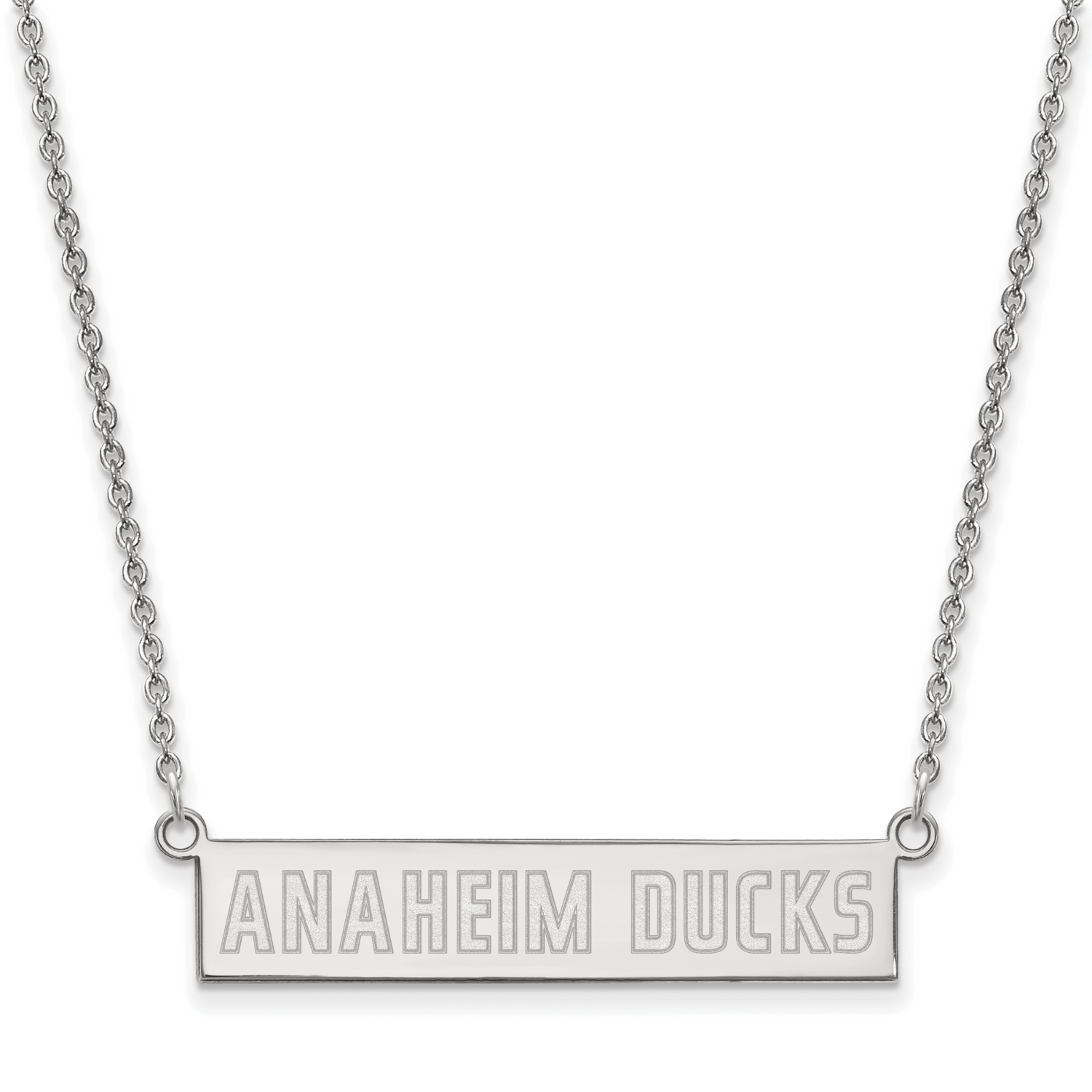 Anaheim Ducks Small Bar Necklace Sterling Silver Rhodium-plated SS032MDU-18