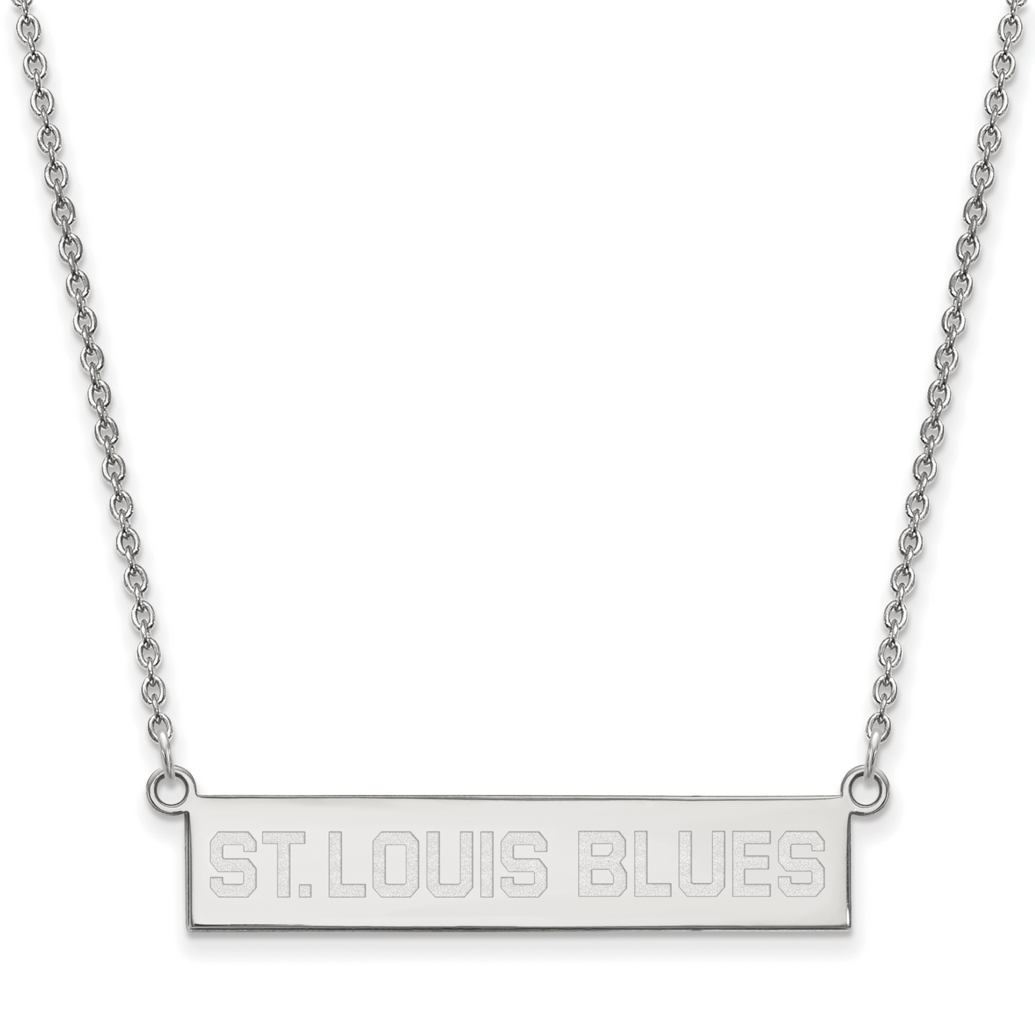 St. Louis Blues Small Bar Necklace Sterling Silver Rhodium-plated SS033BLE-18, MPN: SS033BLE-18, 19…