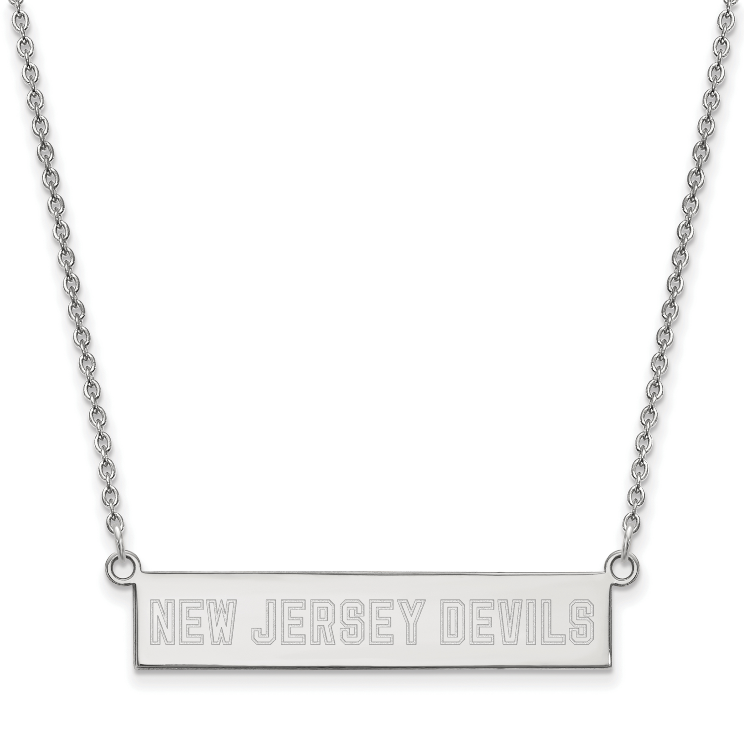 New Jersey Devils Small Bar Necklace Sterling Silver Rhodium-plated SS033DVL-18, MPN: SS033DVL-18, …
