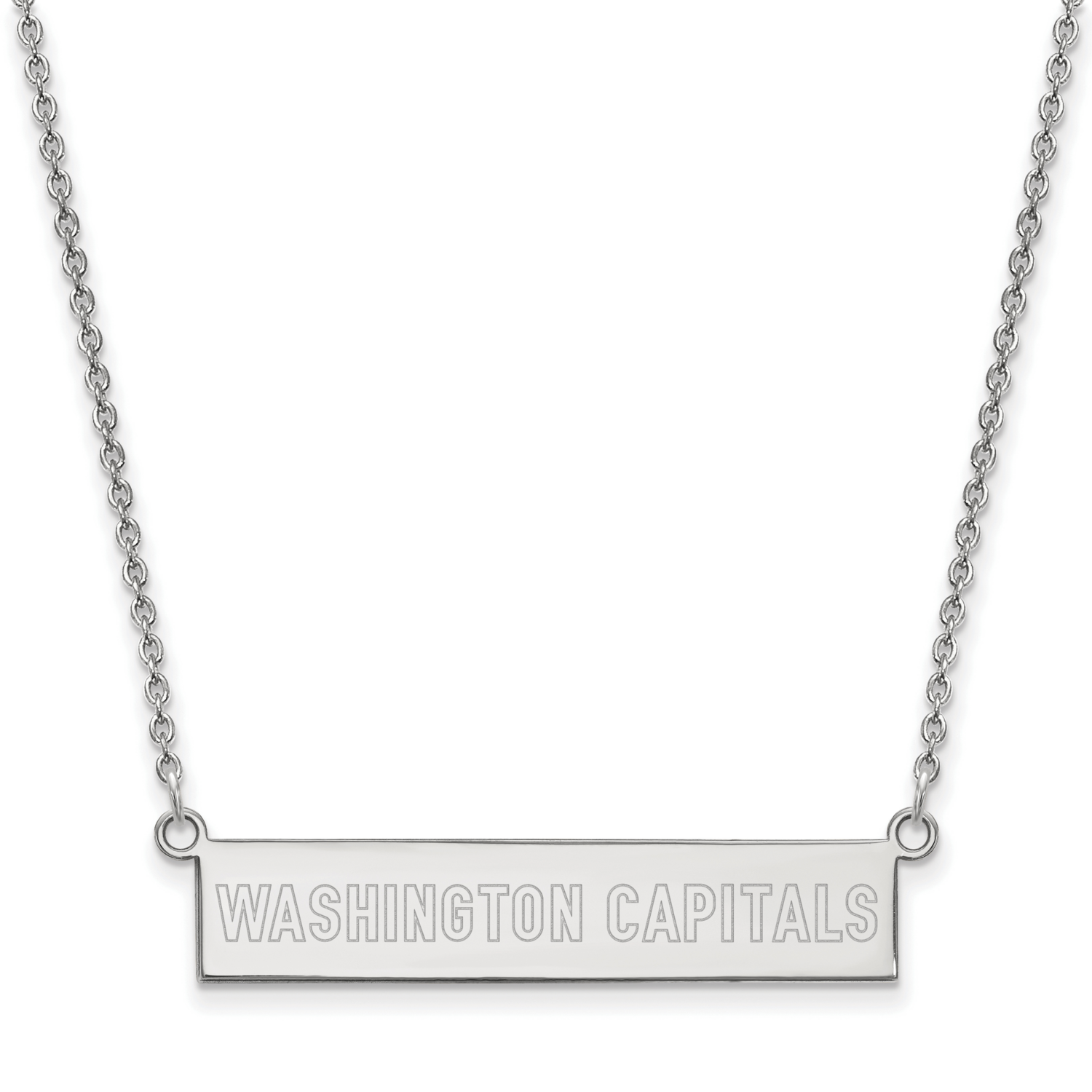Washington Capitals Small Bar Necklace Sterling Silver Rhodium-plated SS034CAP-18