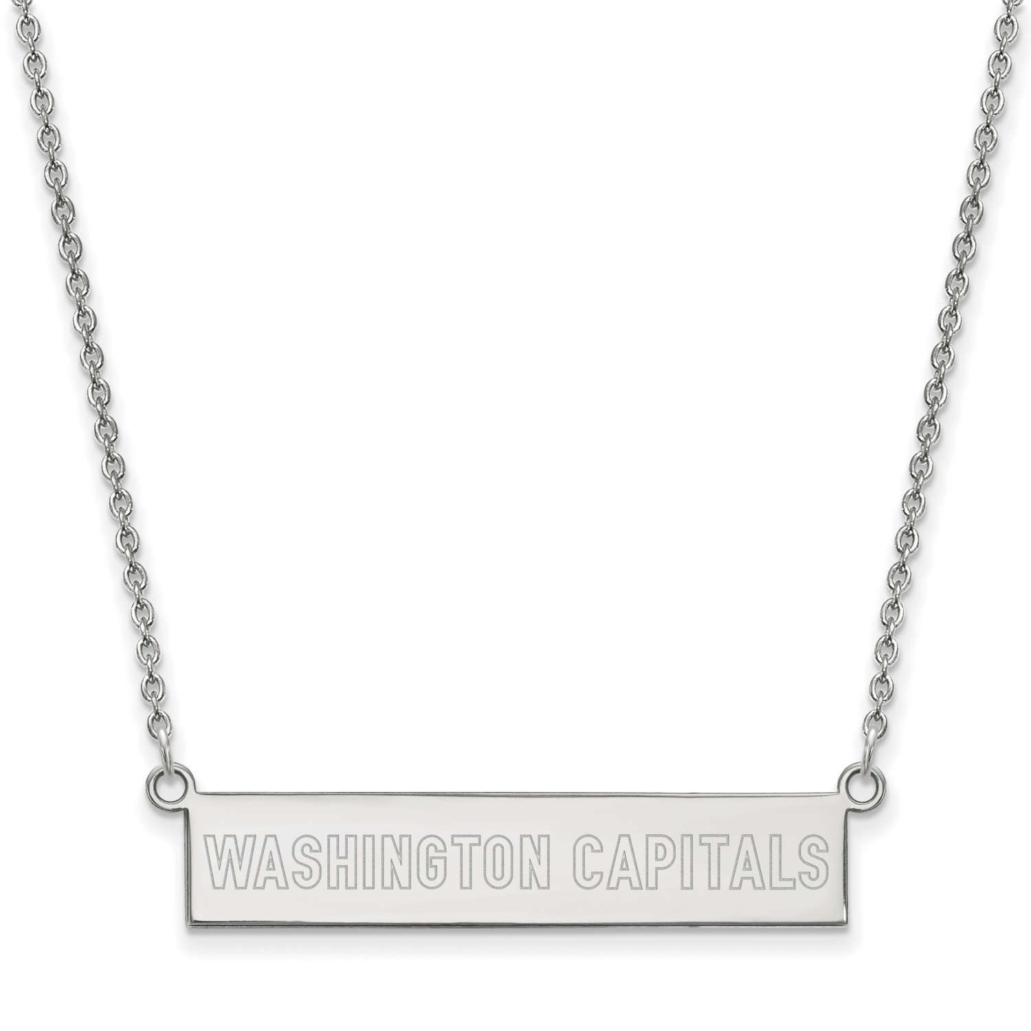 Washington Capitals Small Bar Necklace Sterling Silver Rhodium-plated SS034CAP-18, MPN: SS034CAP-18…