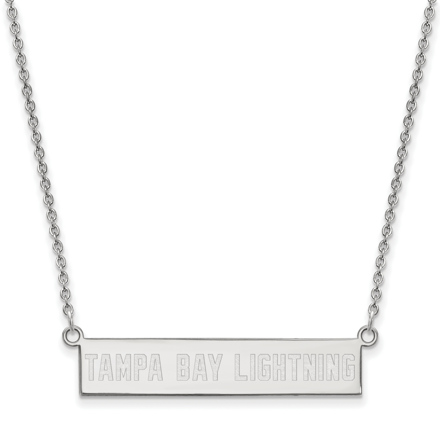 Tampa Bay Lightning Small Bar Necklace Sterling Silver Rhodium-plated SS040LIG-18