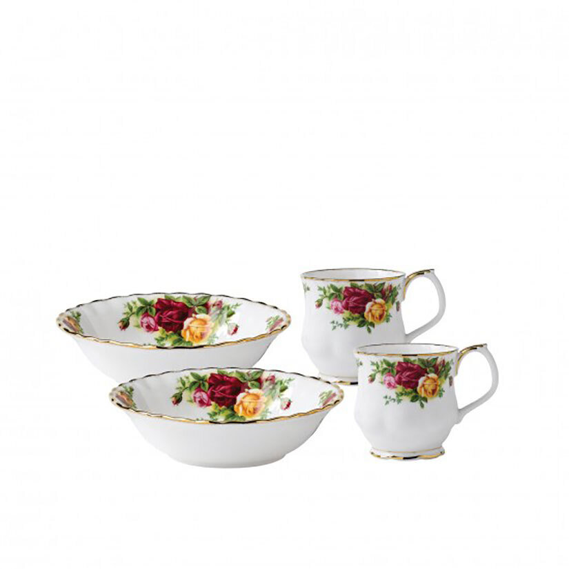 Royal Albert Old Country Roses 4-Piece Breakfast Set