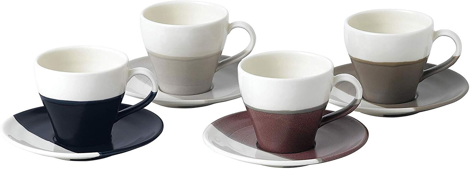 Royal Doulton Coffee Studio Espresso Cup &amp; Saucer 3.7 Oz Set of 4 Mixed Colors, MPN: 40032925, 7015…