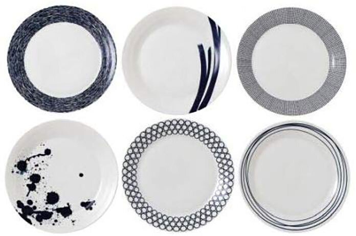 Royal Doulton Pacific Mixed Patterns Dinner Plate 11 Inch Set of 6