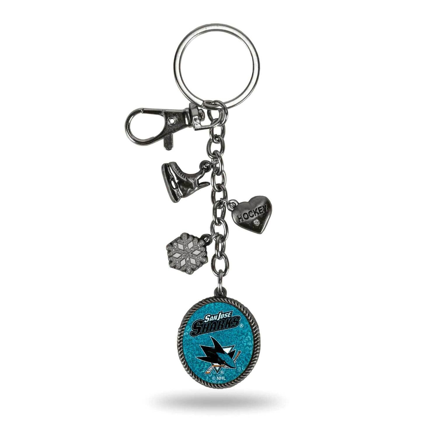 NHL San Jose Sharks Sparo Charm Key Ring GC6964, MPN: GC6964, 767345693716