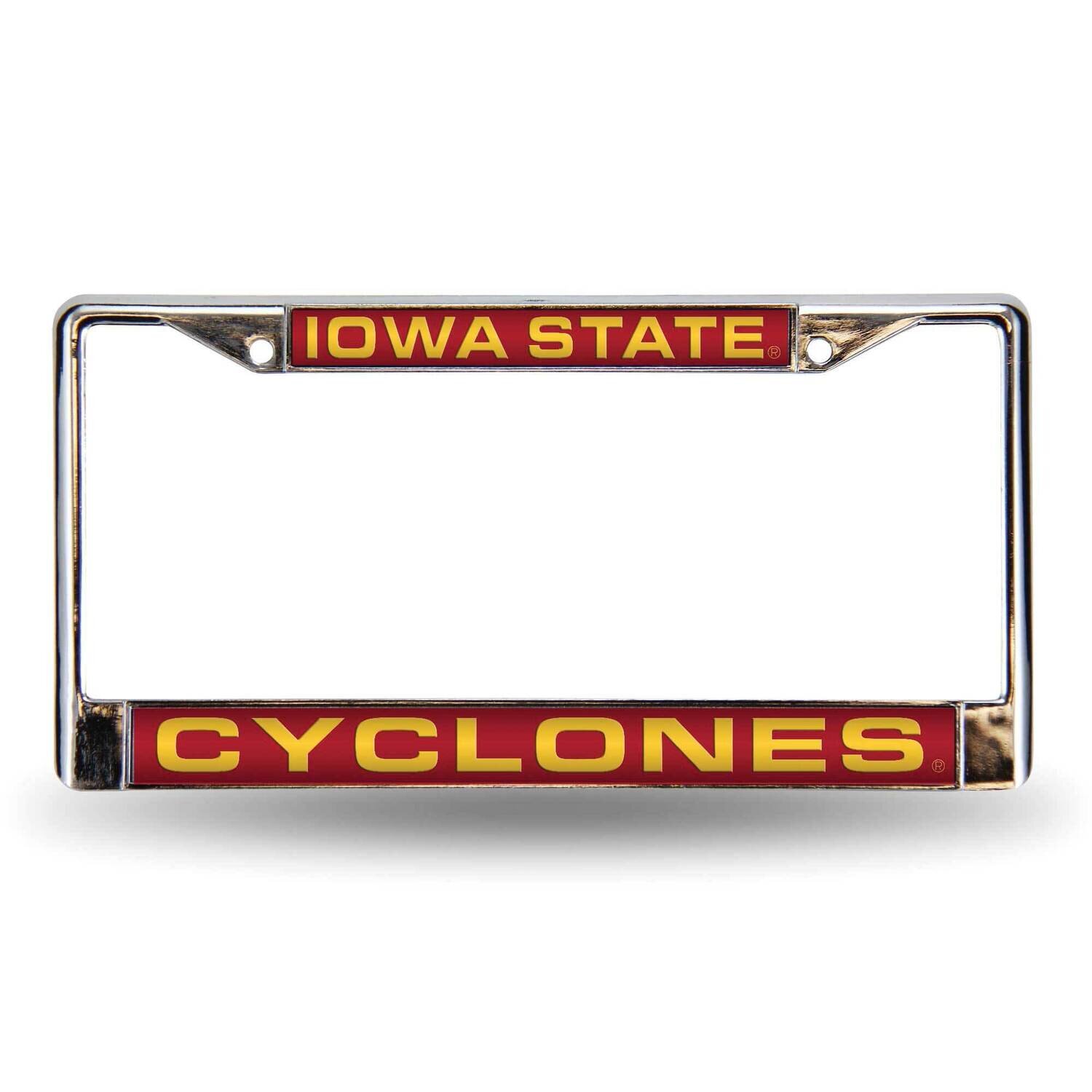 Collegiate Iowa State Red Laser Chrome Car License Plate Frame GC6972