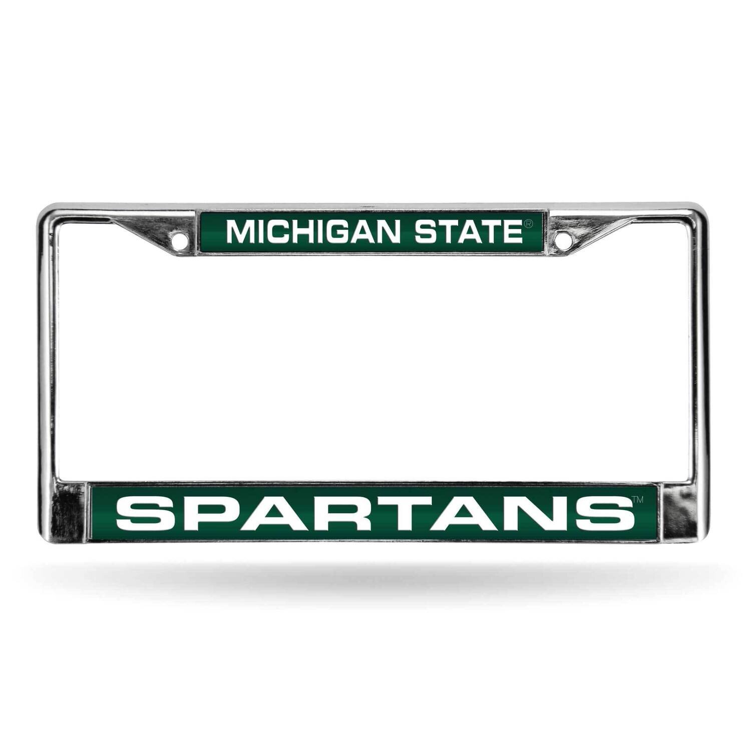 Collegiate Michigan State Green Laser Chrome Car License Plate Frame GC6975