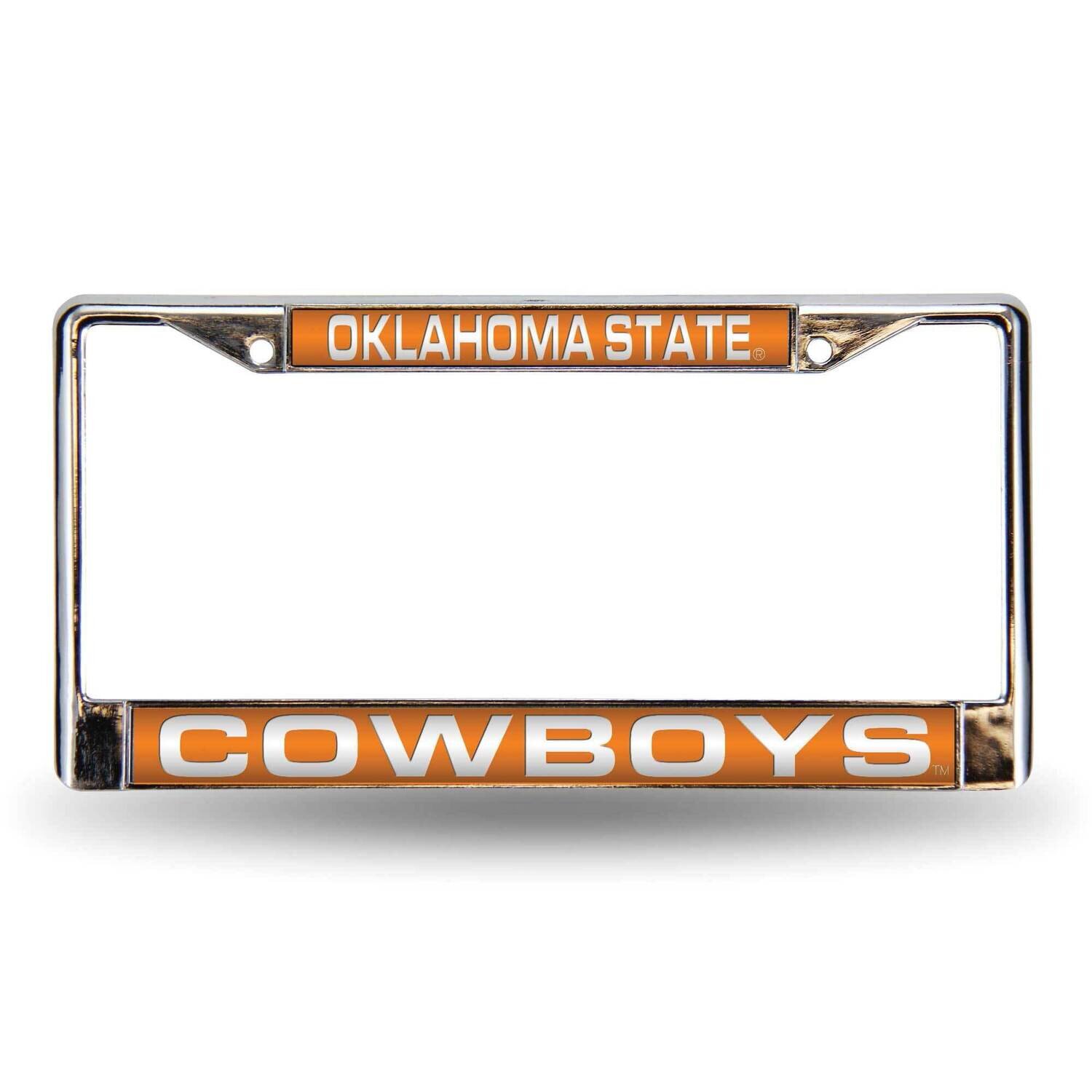 Collegiate Oklahoma State Orange Laser Chrome Car License Plate Frame GC6978