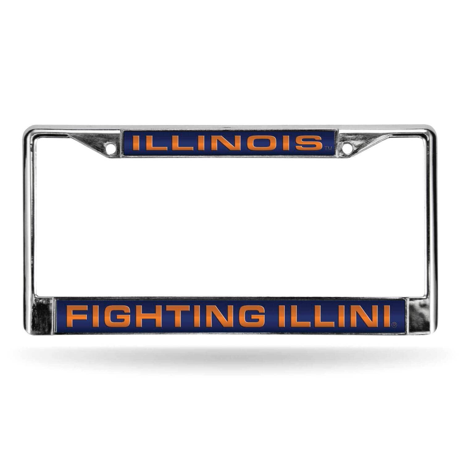 Collegiate U of Illinois Blue Laser Chrome Car License Plate Frame GC6988, MPN: GC6988, 94746403843
