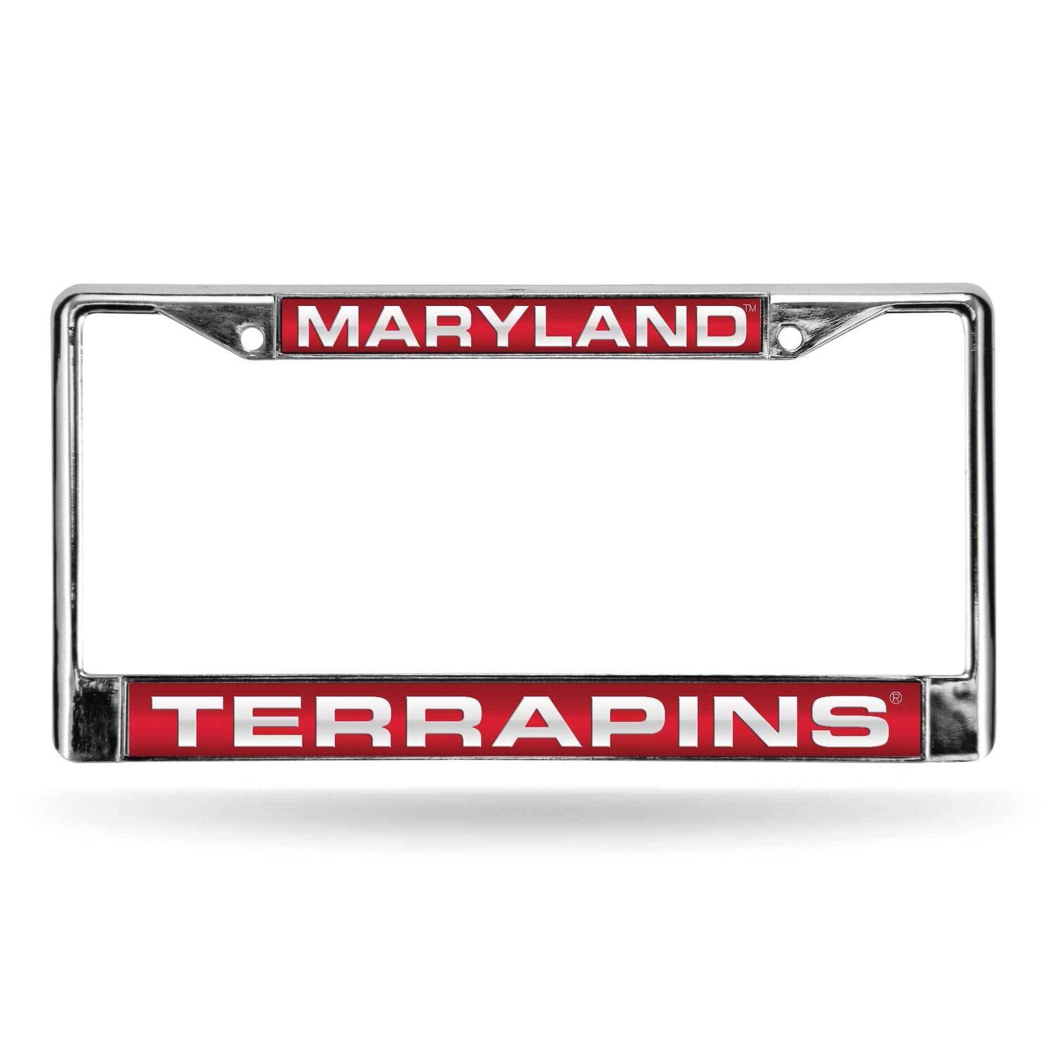 Collegiate U of Maryland Red Laser Chrome Car License Plate Frame GC6992, MPN: GC6992, 94746403966