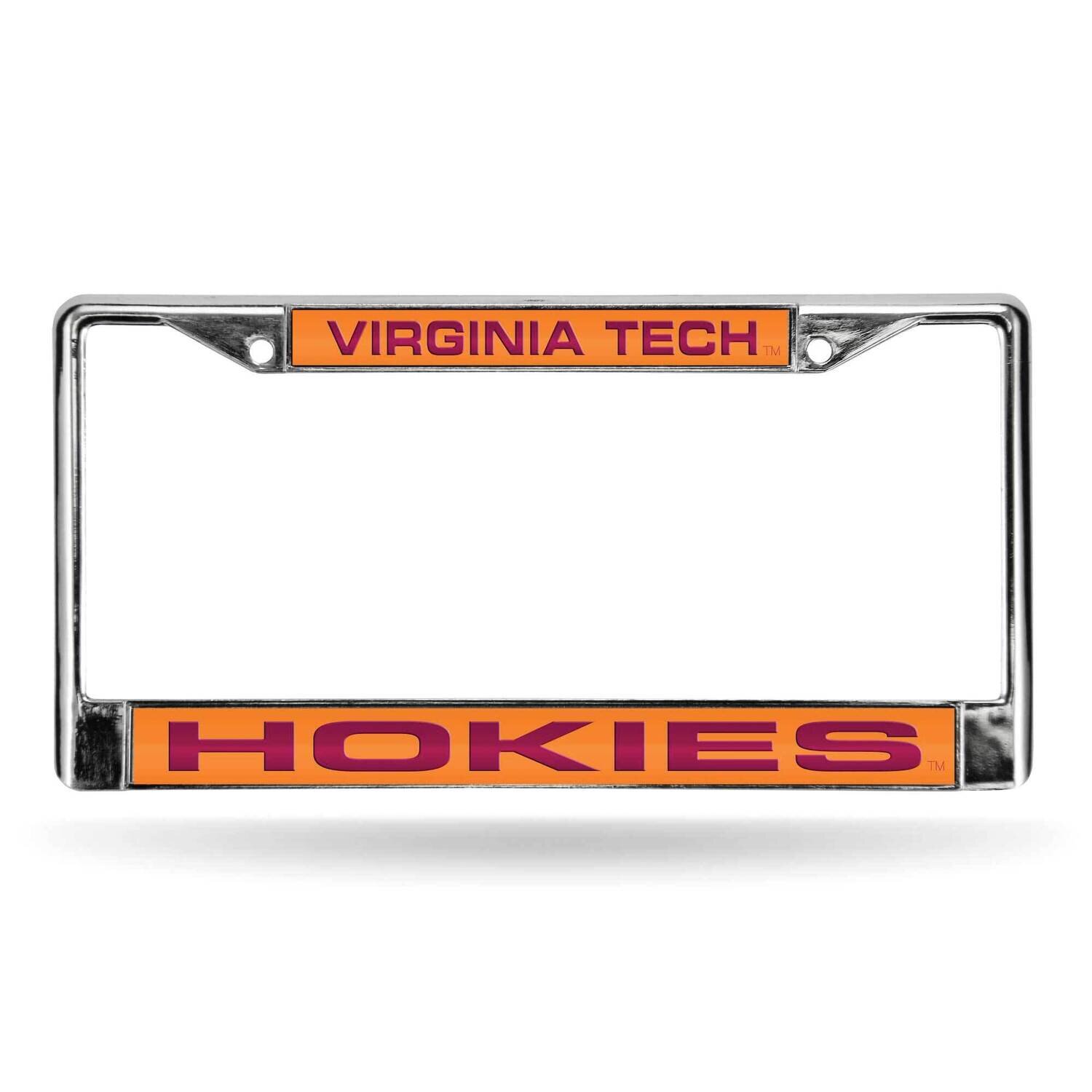 Collegiate Virginia Tech Orange Laser Chrome Car License Plate Frame GC7007