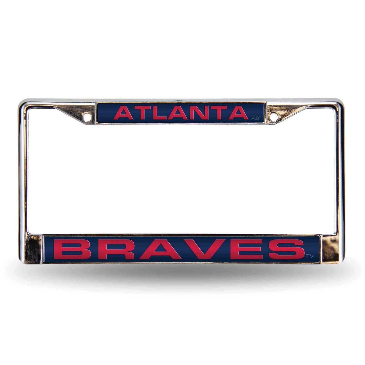 MLB Atlanta Braves Blue Laser Chrome Car License Plate Frame GC7011