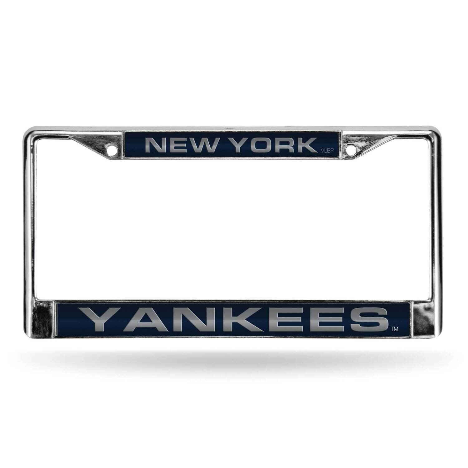 MLB New York Yankees Blue Laser Chrome Car License Plate Frame GC7028
