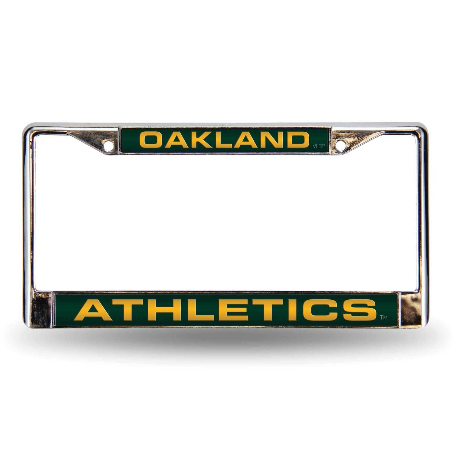 MLB Oakland A'S Green Laser Chrome Car License Plate Frame GC7029