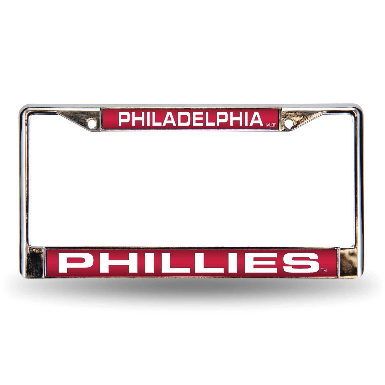 MLB Philadelphia Phillies Red White Laser Chrome Car License Plate Frame GC7030