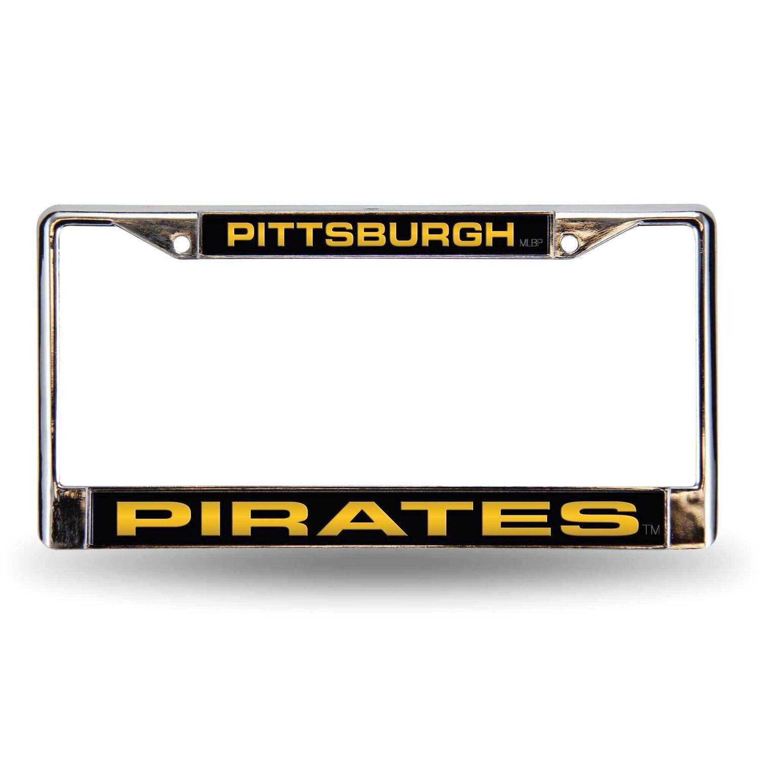 MLB Pittsburgh Pirates Blk Laser Chrome Car License Plate Frames GC7031