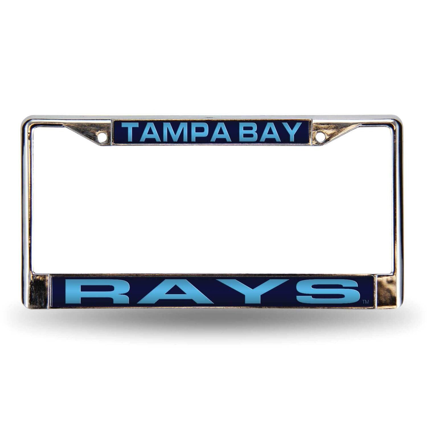 MLB Tampa Bay Rays Blue Laser Chrome Car License Plate Frame GC7036