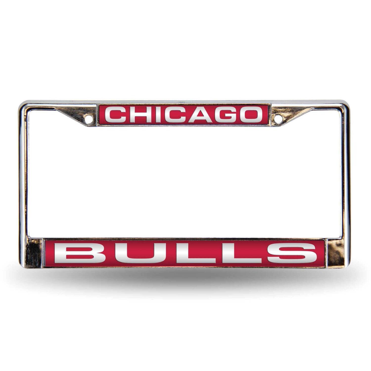 NBA Chicago Bulls Red Laser Chrome Car License Plate Frame GC7044