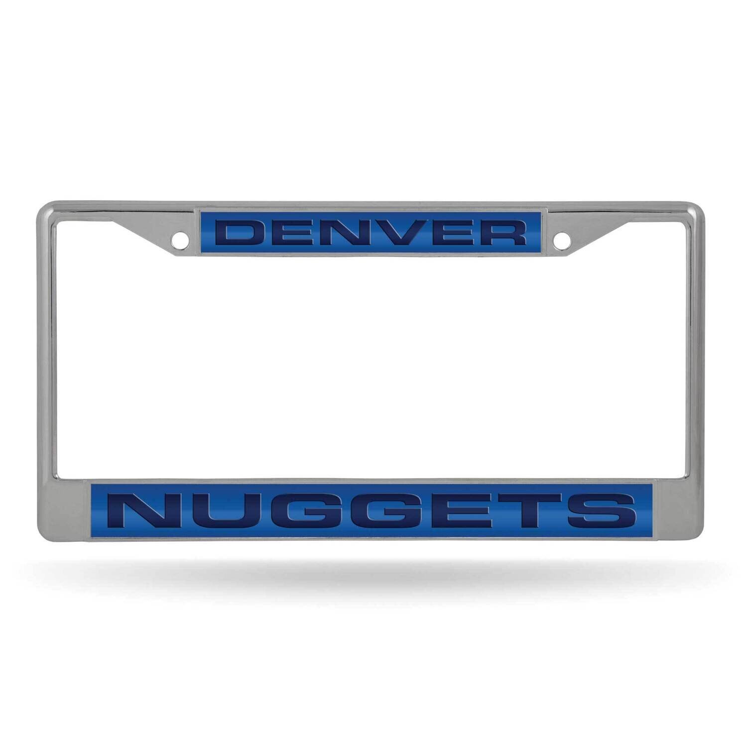 NBA Denver Nuggets Lt Blue Navy Laser Chrome Car License Plate Frame GC7047