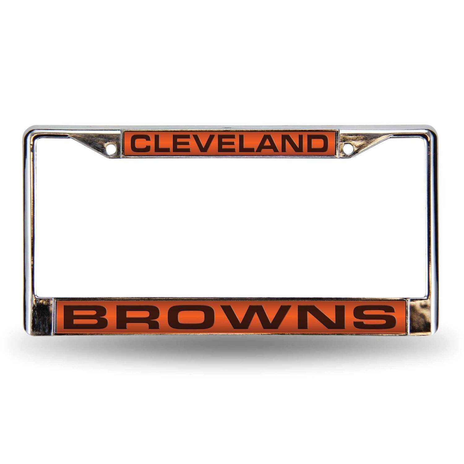 NFL Cleveland Browns Orange Laser Chrome Car License Plate Frame GC7077