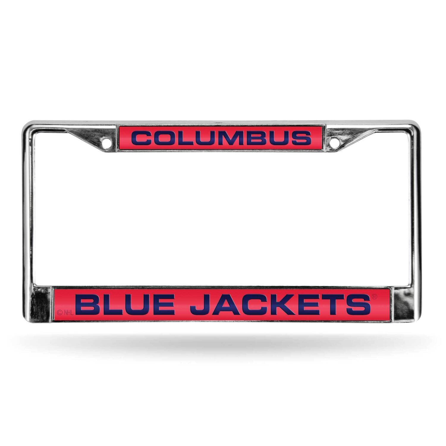 NHL Columbus Blue Jackets Laser Chrome Car License Plate Frame-Red with Navy GC7109, MPN: GC7109, 7…