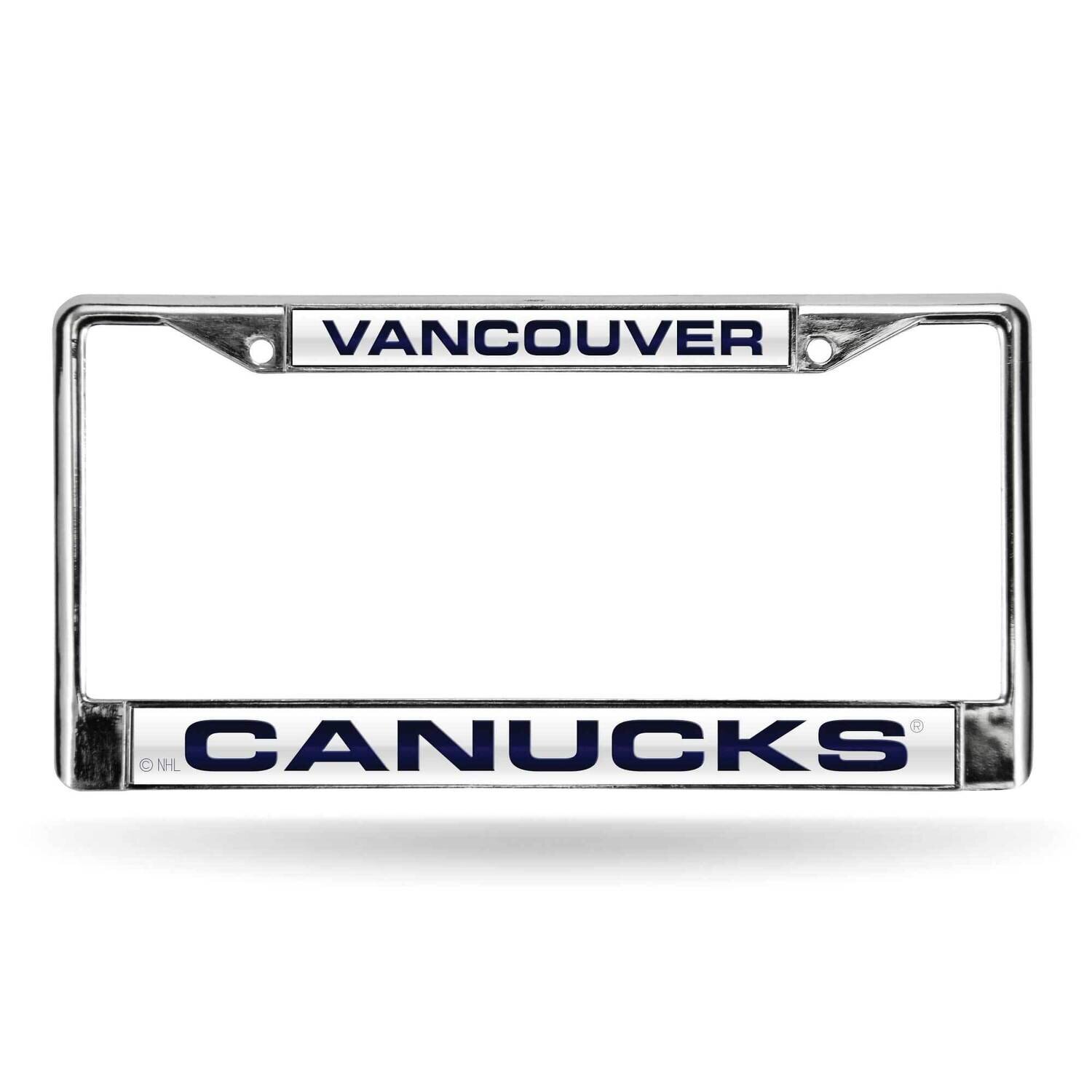 NHL Vancouver Canucks Laser Chrome Car License Plate Frame-White with Navy GC7128, MPN: GC7128, 767…