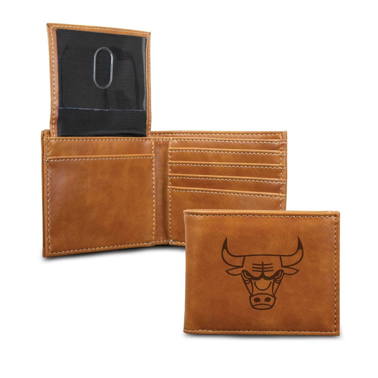 NBA Chicago Bulls Brown Faux Leather Bi-fold Wallet GC7201
