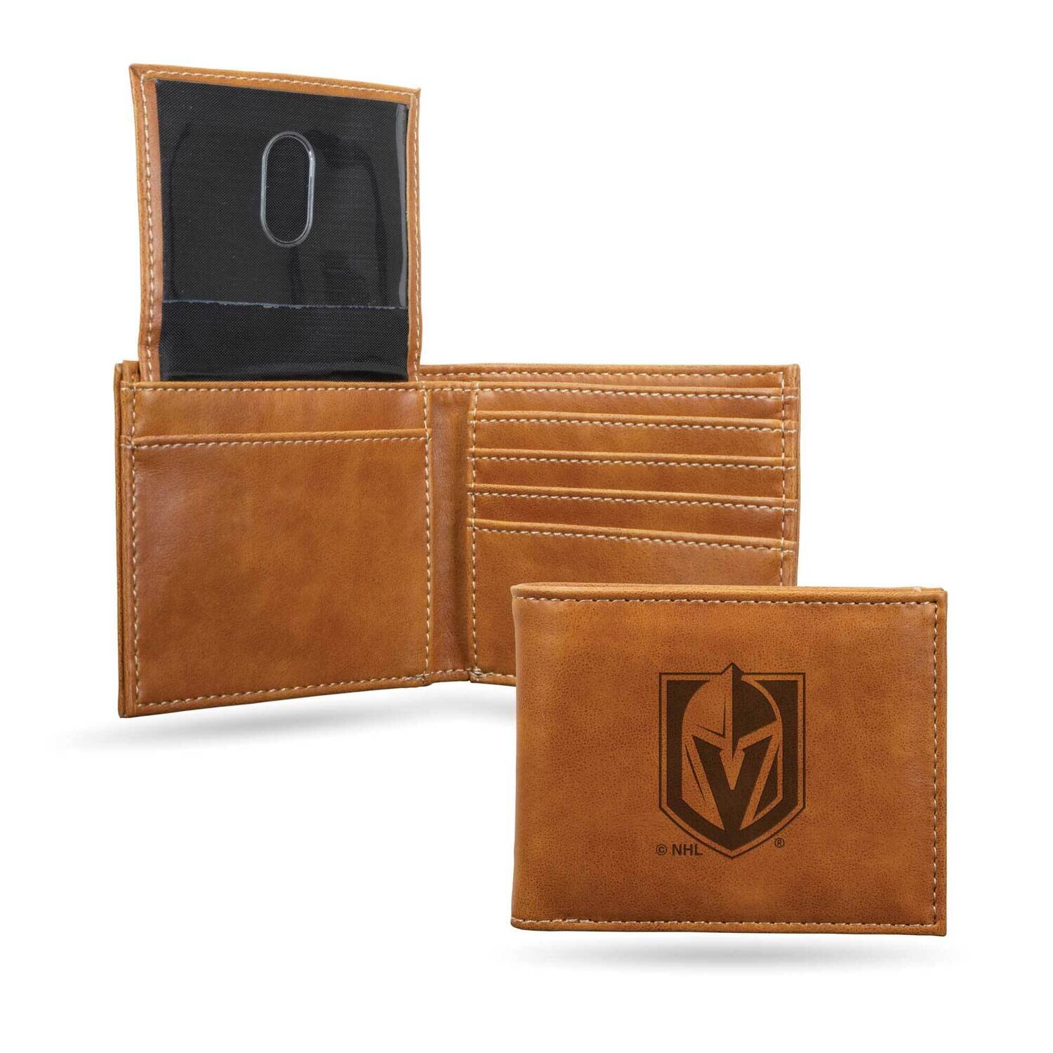 NHL Vegas Golden Knights Brown Faux Leather Bi-fold Wallet GC7373, MPN: GC7373, 767345881137