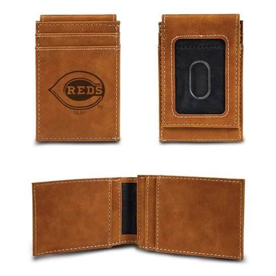 MLB Cincinnati Reds Brown Faux Leather Front Pocket Wallet GC7391, MPN: GC7391, 767345894434