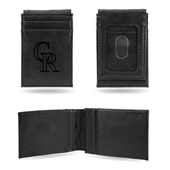 MLB Colorado Rockies Black Faux Leather Front Pocket Wallet GC7394, MPN: GC7394, 767345894830
