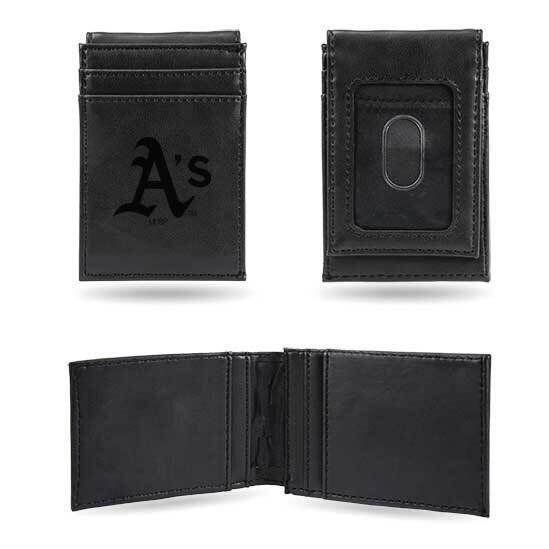 MLB Oakland Athletics Black Faux Leather Front Pocket Wallet GC7416, MPN: GC7416, 767345894670