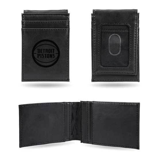 NBA Detroit Pistons Black Faux Leather Front Pocket Wallet GC7454, MPN: GC7454, 767345895370