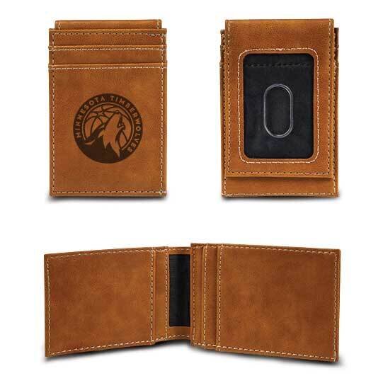 NBA Minn. Timberwolves Brown Faux Leather Front Pocket Wallet GC7473, MPN: GC7473, 767345895127
