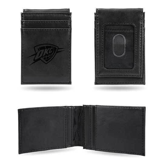 NBA Oklahoma City Thunder Black Faux Leather Front Pocket Wallet GC7478, MPN: GC7478, 767345895196