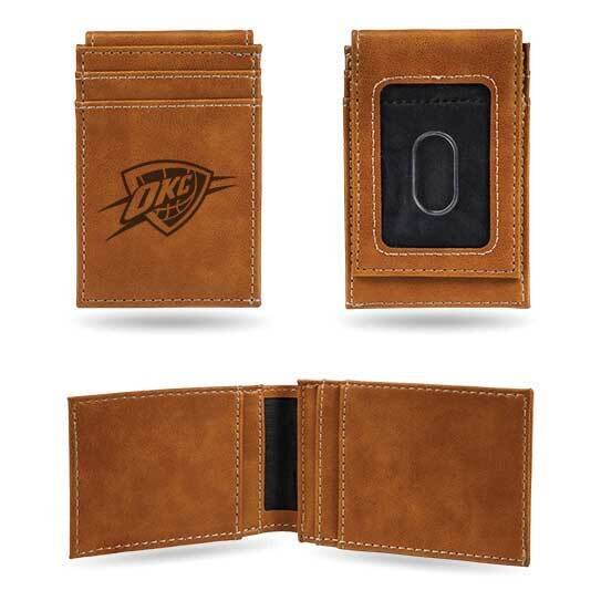 NBA Oklahoma City Thunder Brown Faux Leather Front Pocket Wallet GC7479, MPN: GC7479, 767345894892