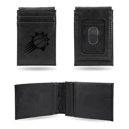 NBA Phoenix Suns Black Faux Leather Front Pocket Wallet GC7484