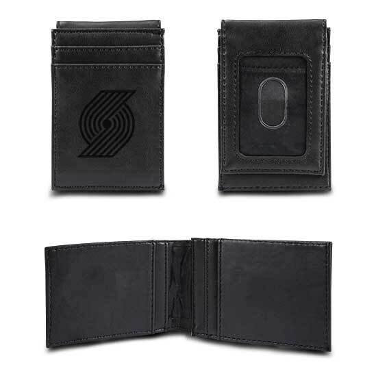 NBA Portland Trail Blazers Black Faux Leather Front Pocket Wallet GC7486, MPN: GC7486, 767345895431