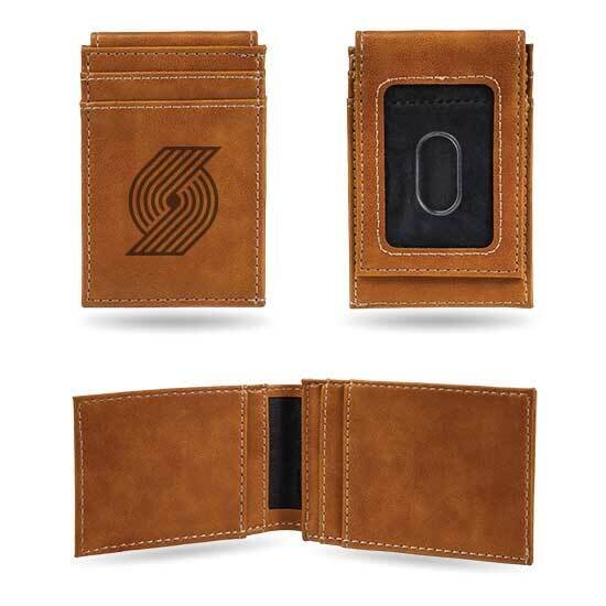NBA Portland Trail Blazers Brown Faux Leather Front Pocket Wallet GC7487, MPN: GC7487, 767345895134