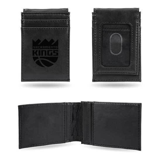 NBA Sacramento Kings Black Faux Leather Front Pocket Wallet GC7488